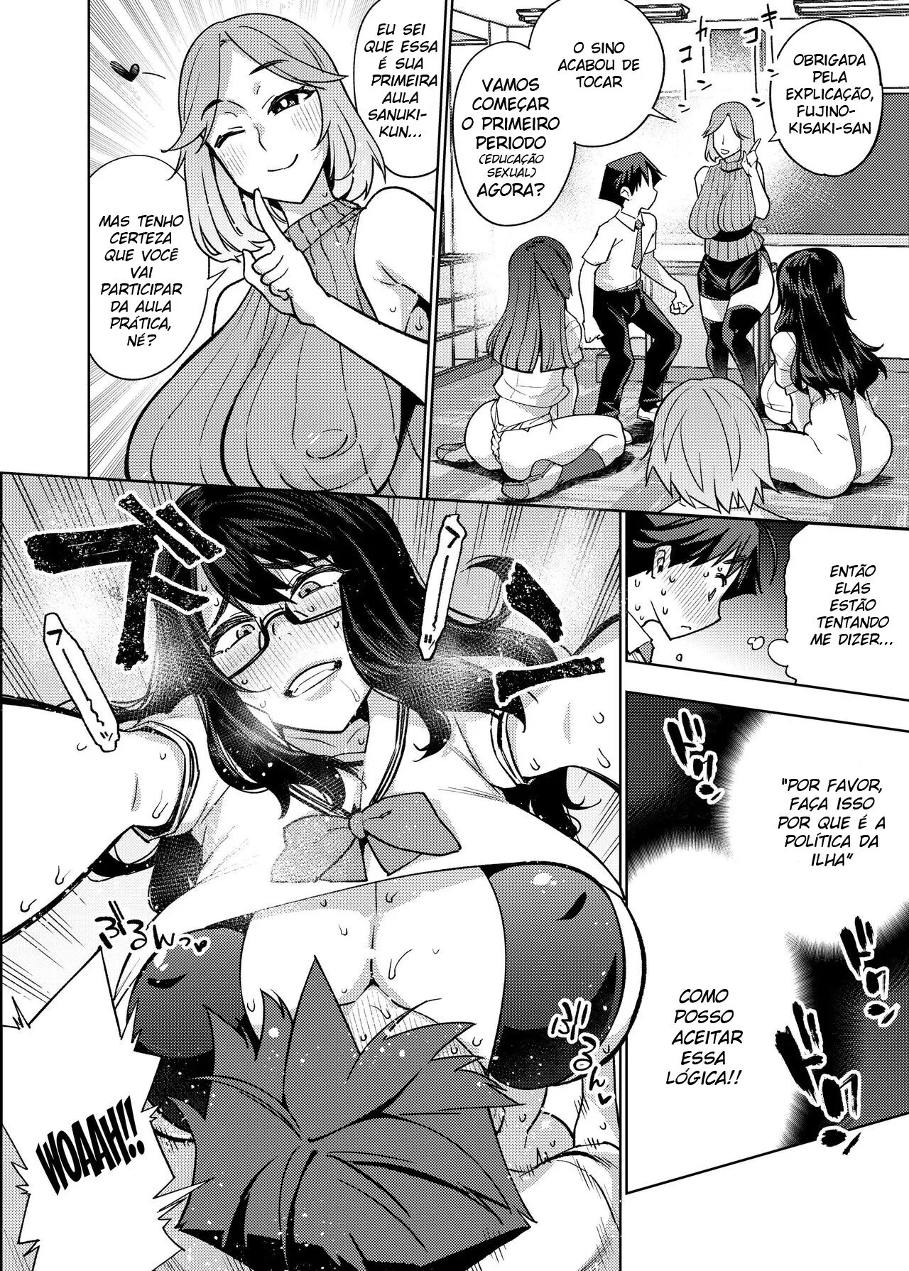 Tatta Hitori no Chinpo Kyouzai ~Seikyouiku ni Honki Sugiru Ritou de~ | O Único Pênis -Para Praticar Educação Sexual Em Uma Ilha Remota- | Page 9