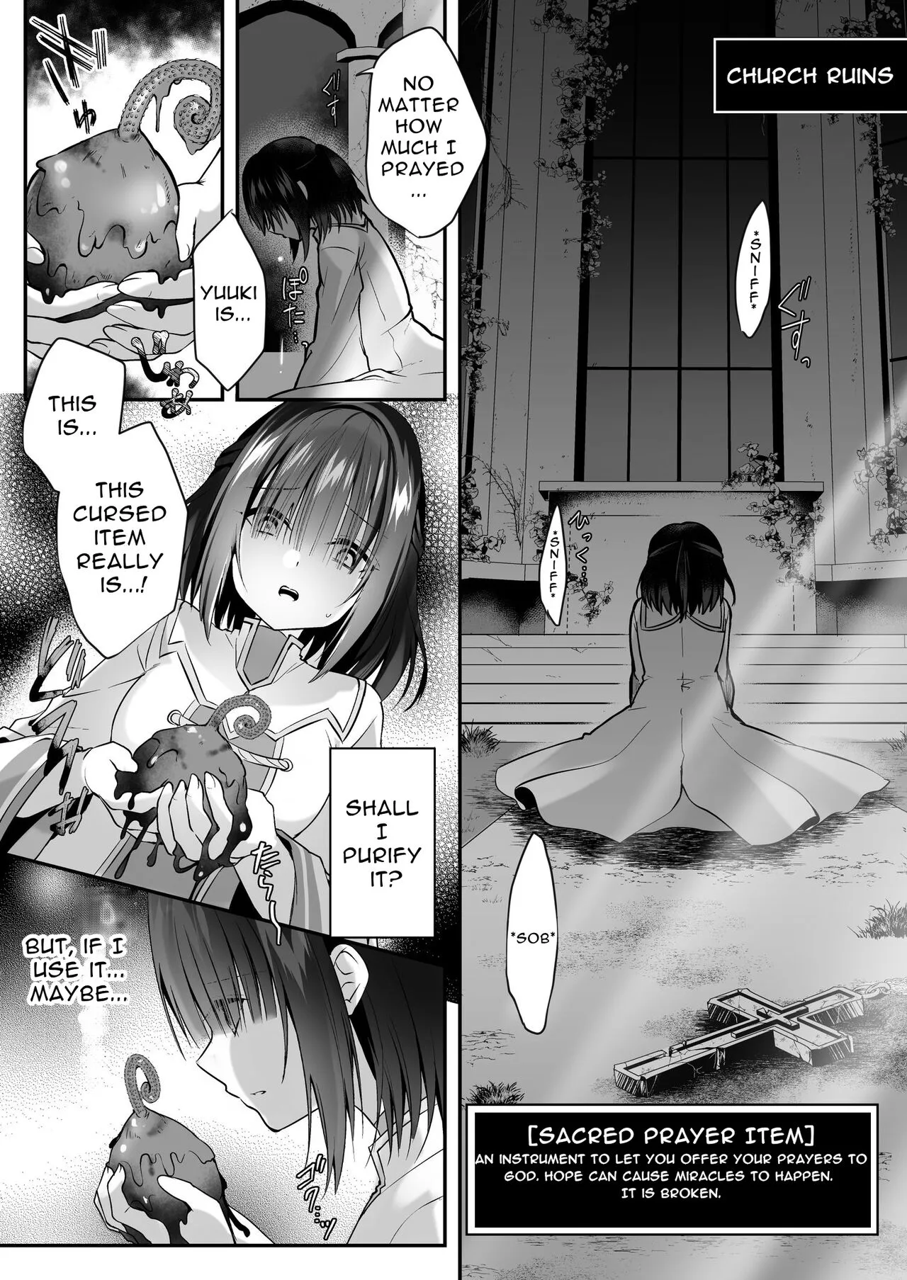 Yami Ochi Sister no Marunomi Kairaku Osen ~NTR Shi ni kuru Yatsu Zenin Marunomi Sureba Watashi no Kachida yo ne~ | Vore Pleasure Contamination of a Darkly Corrupted Cleric | Page 7