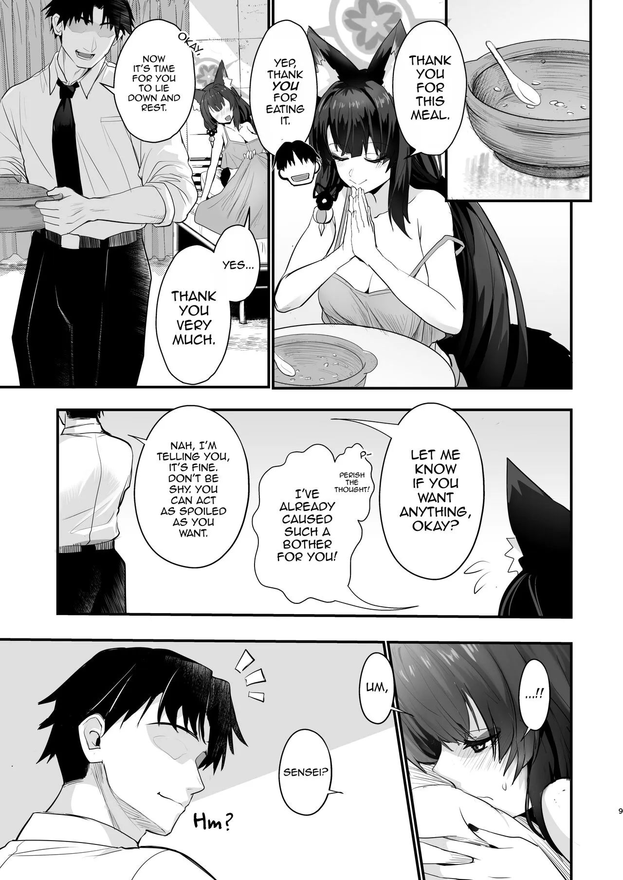 Wakamo-san, sore Kaze desu. - You are get a fever WAKAMO.  | Wakamo-san, That's a Cold. | Page 8