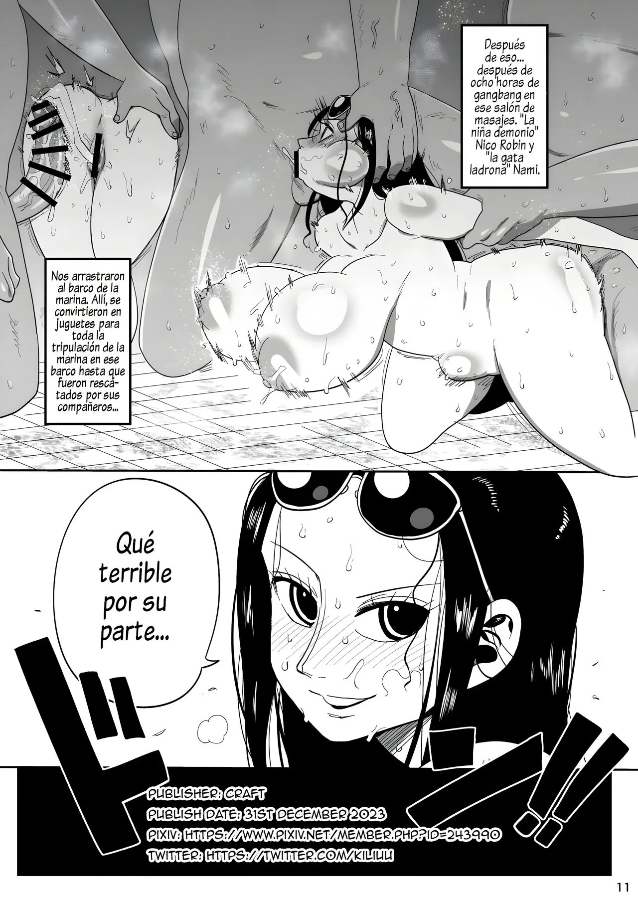 Nico Robin vs Massage Oji-san | Nico Robin Vs. El Viejo Masajista | Page 11