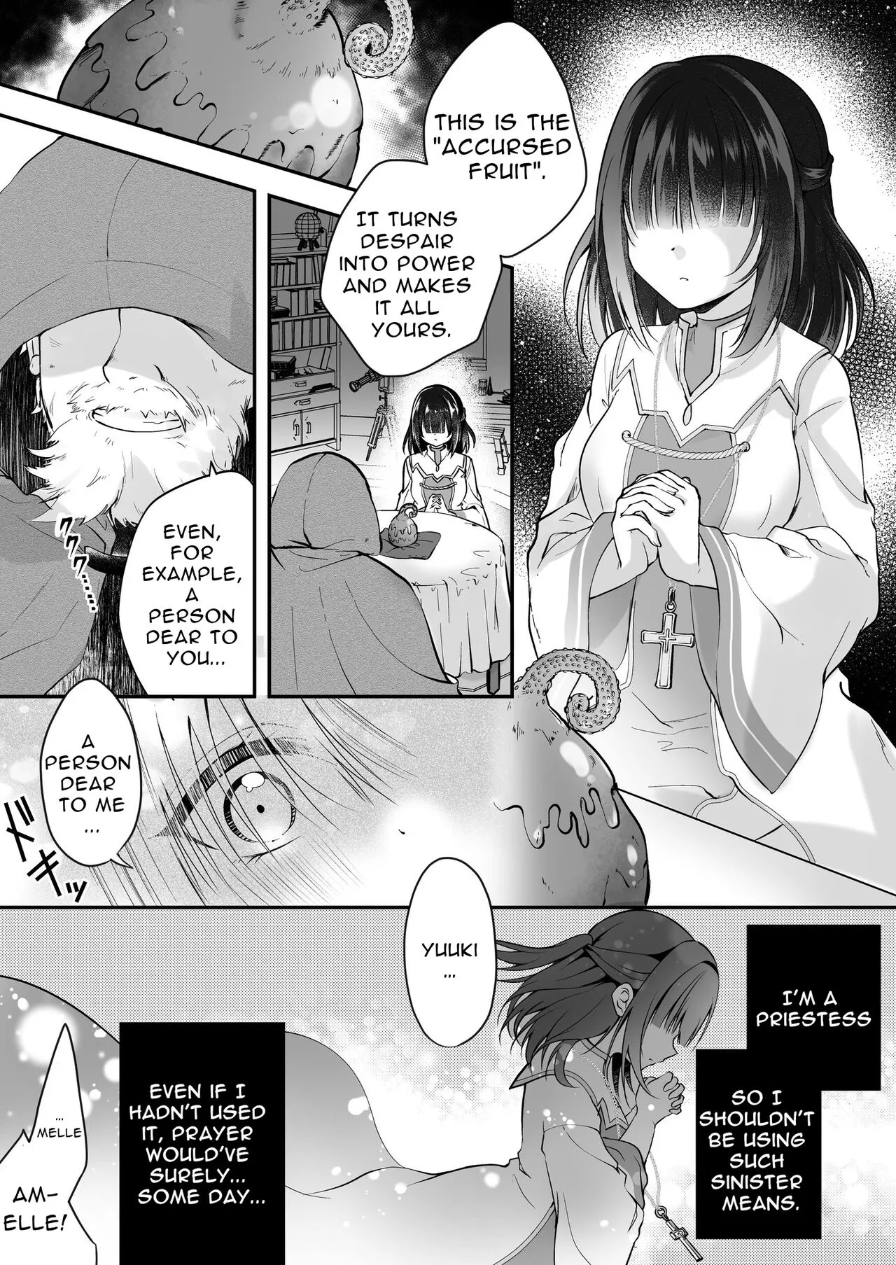 [Seika Kairaku Shoten (Eltoria, Rurimaru)] Yami Ochi Sister no Marunomi Kairaku Osen ~NTR Shi ni kuru Yatsu Zenin Marunomi Sureba Watashi no Kachida yo ne~ | Vore Pleasure Contamination of a Darkly Corrupted Cleric [English]'s first page