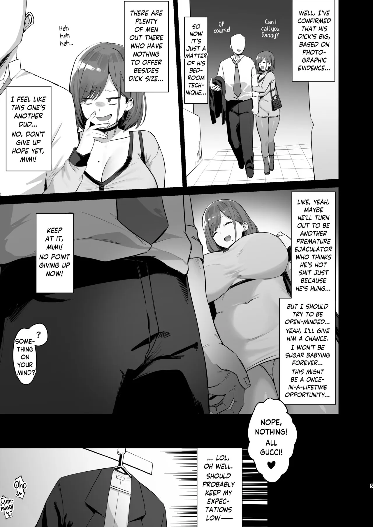 Papakatsu JD, Ochinpo Yuuryou Bukken o Mitsukeru. | College Sugar Baby - On the Market for Some Prime Daddy Dick | Page 5