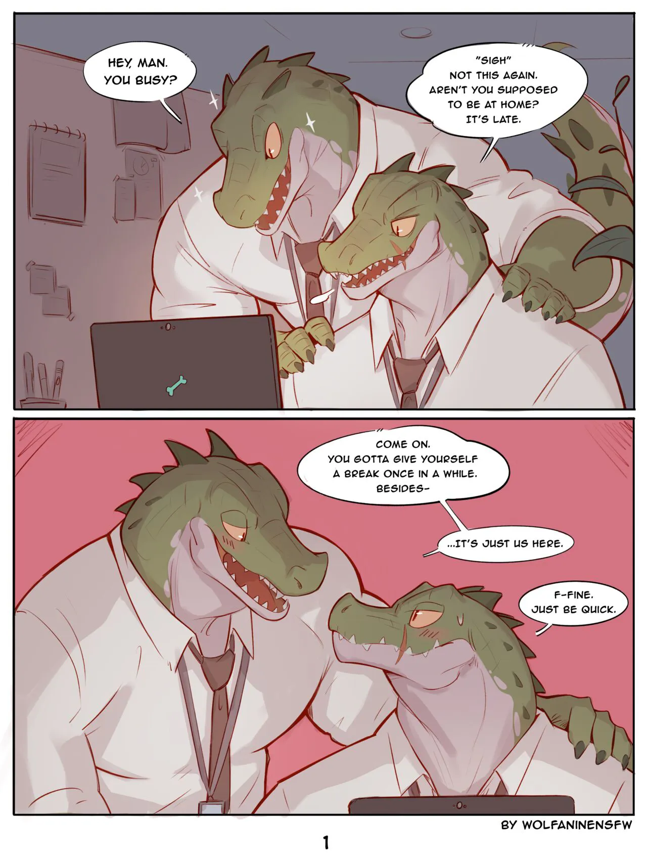 [Wolfanine] Just Two Lizards in the Office's first page