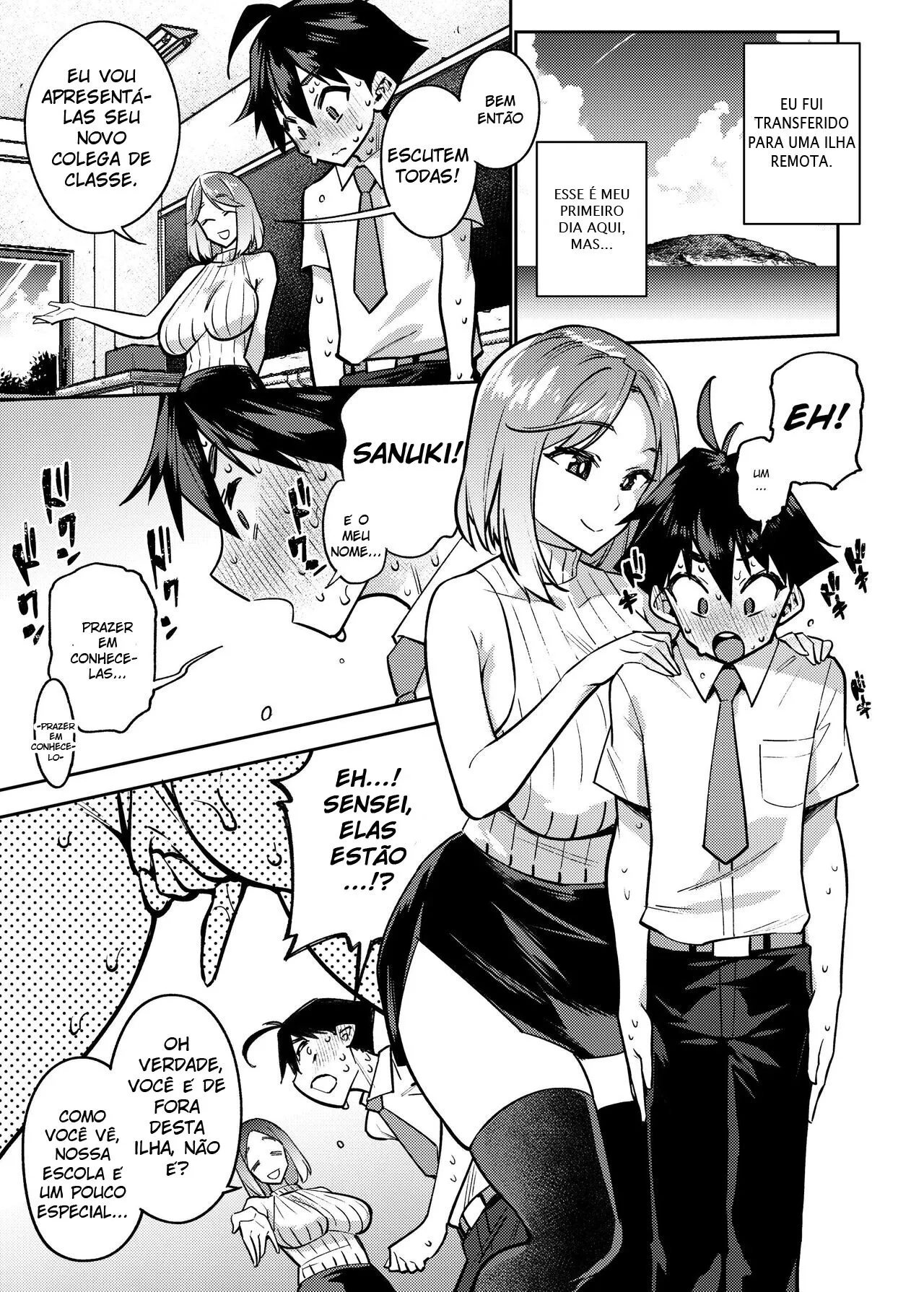 Tatta Hitori no Chinpo Kyouzai ~Seikyouiku ni Honki Sugiru Ritou de~ | O Único Pênis -Para Praticar Educação Sexual Em Uma Ilha Remota- | Page 3