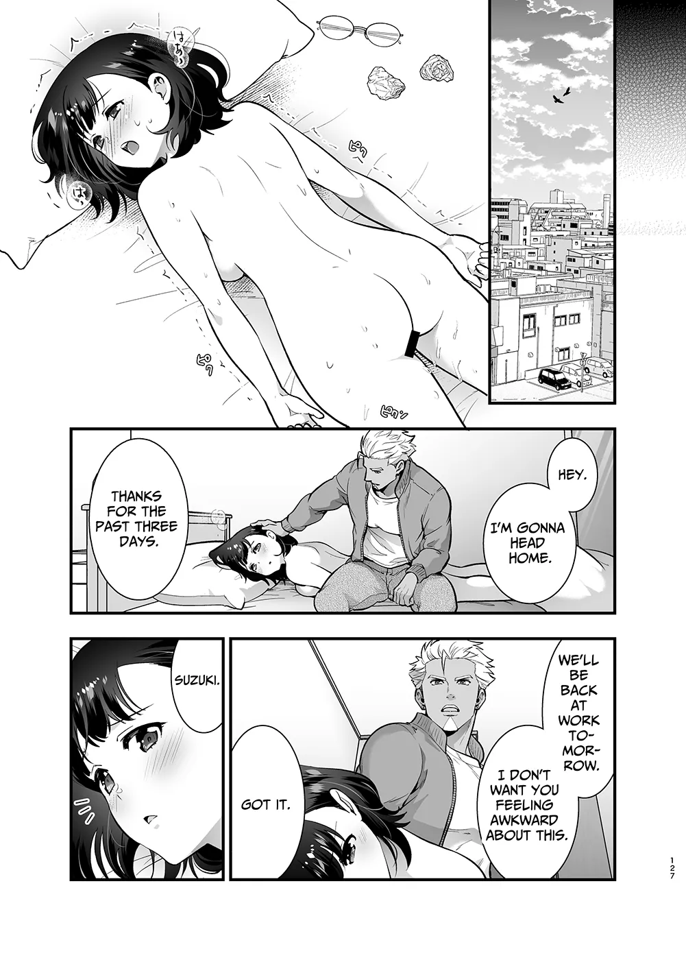 Seiyoku o Moteamasu Jimi de Nekura na Watashi ga Gatenkei Joushi ni Taberareru 3-kakan | Gloomy Normie with Pent-up Lust gets Devoured by her Blue-collar Boss for THREE DAYS | Page 127