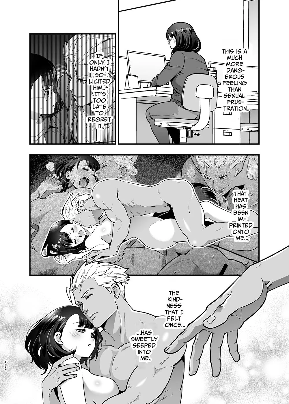 Seiyoku o Moteamasu Jimi de Nekura na Watashi ga Gatenkei Joushi ni Taberareru 3-kakan | Gloomy Normie with Pent-up Lust gets Devoured by her Blue-collar Boss for THREE DAYS | Page 132