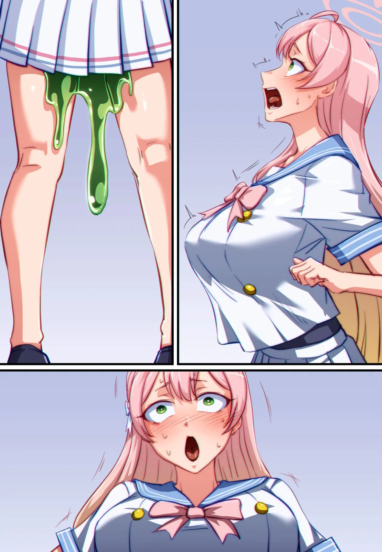 【Full Color Speechless Manga 15P（Art:Khear）】Blue Archive Hanako Urawa Slime Possession | Page 4