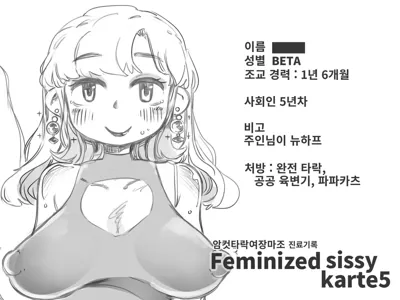 Mesu Ochi Maso Shoujou Kiroku Feminized Sissy Karte5 | 암컷 타락 여장 마조 진료 기록 5's main title page