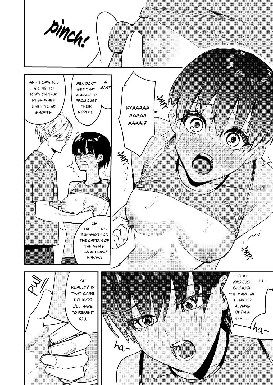 Rikujoubu no Ore ga Onna ni Sarete Kairaku ni Ochiteiku Ohanashi |  | How I Was Turned Into A Woman, Left The Track Team, And Became A Slut  {Sankaku Scans} | Page 8