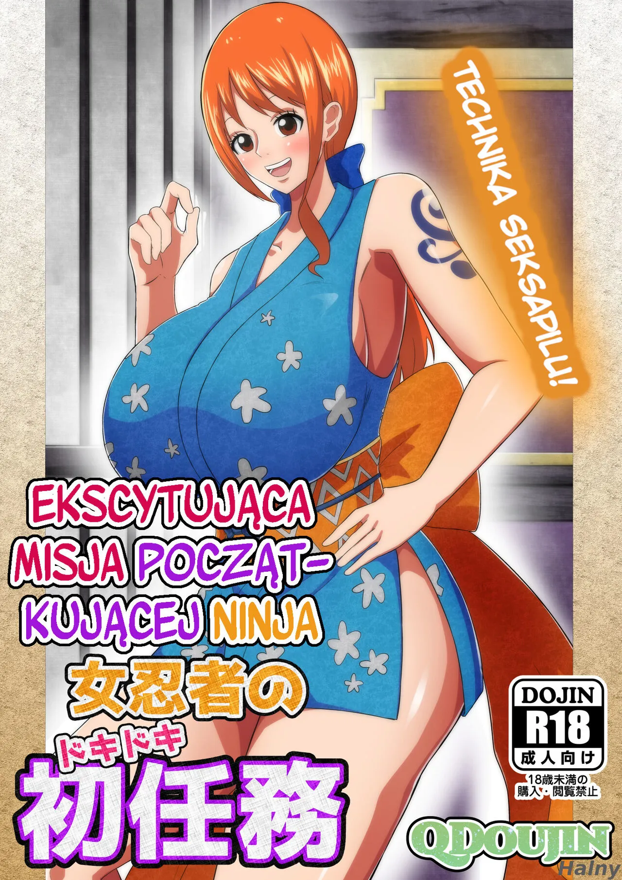 [Q Doujin] Onna Ninja no Dokidoki Hatsu Ninmu  A Female Ninja's Exciting First Mission (One Piece) [Polish]'s first page