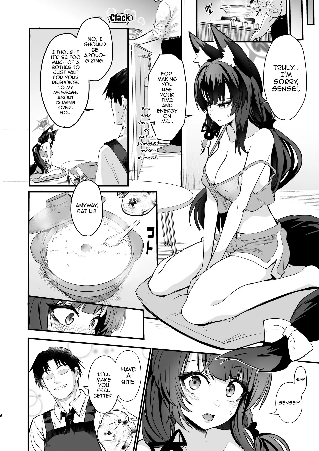 Wakamo-san, sore Kaze desu. - You are get a fever WAKAMO.  | Wakamo-san, That's a Cold. | Page 5