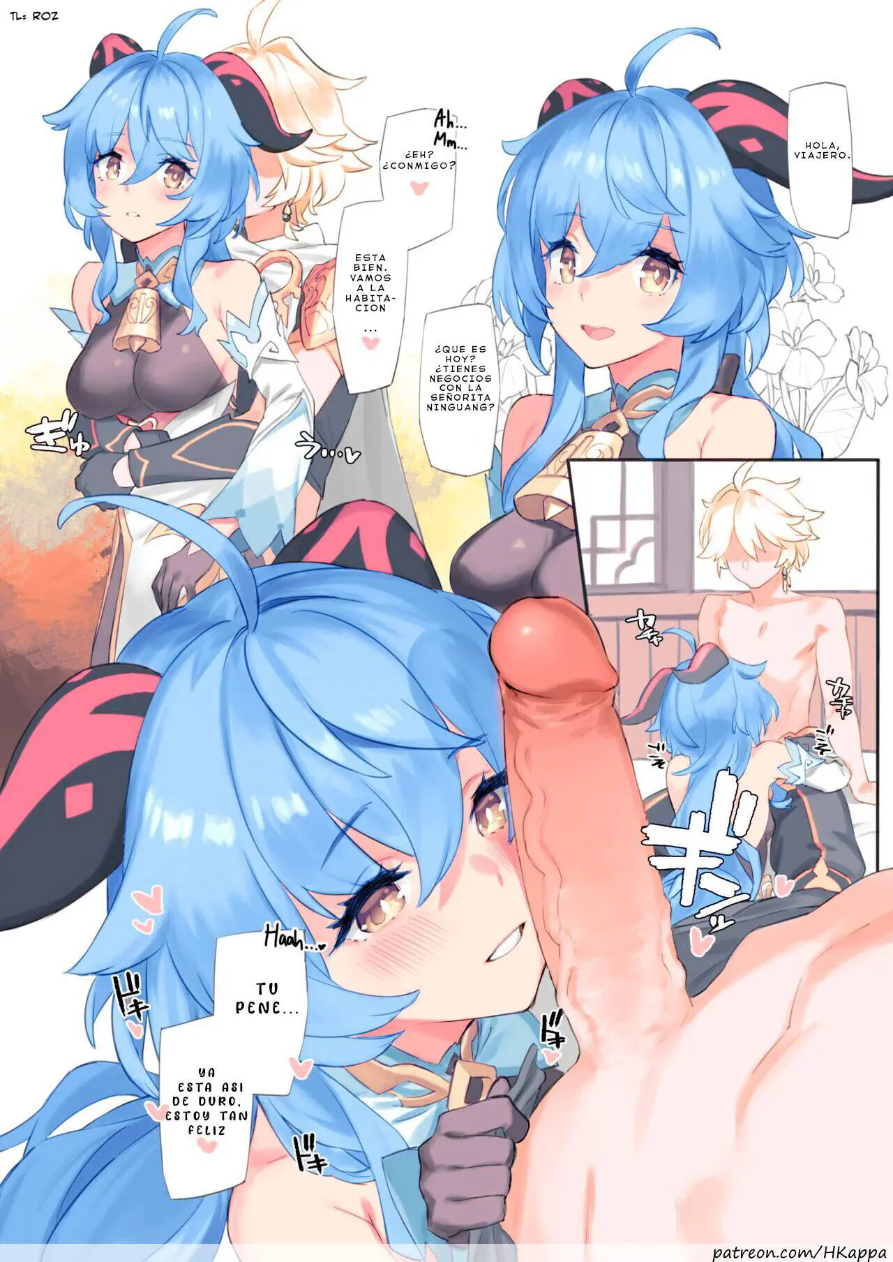 [92M] Kanu-chan ni Amaeru o Manga | Fawning on Ganyu (Genshin Impact) [Spanish] [Colorized] [Uncensored]'s first page