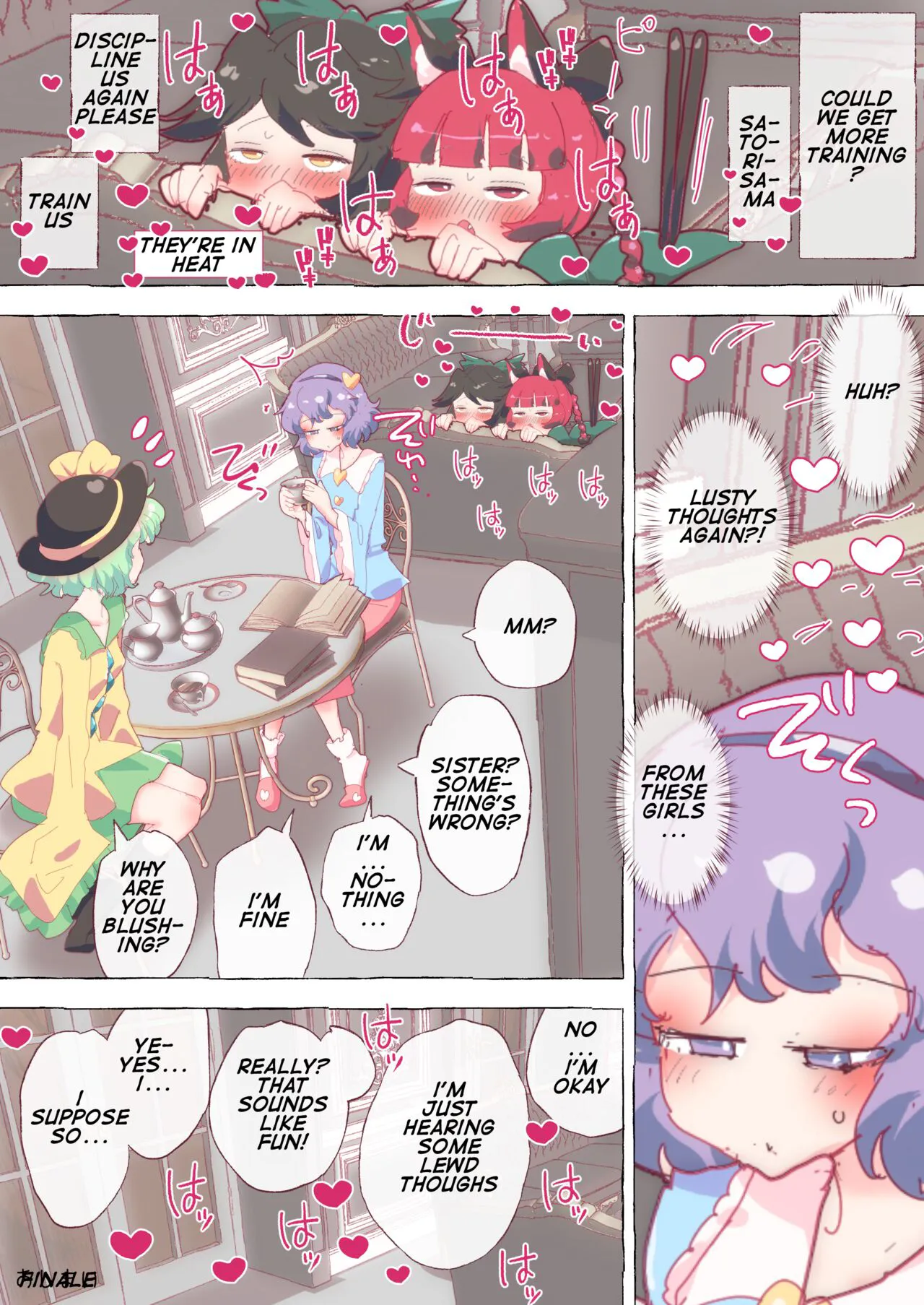 Orin and Okuu can't hold back and cum all over the place while being trained by Satori-sama | Page 12