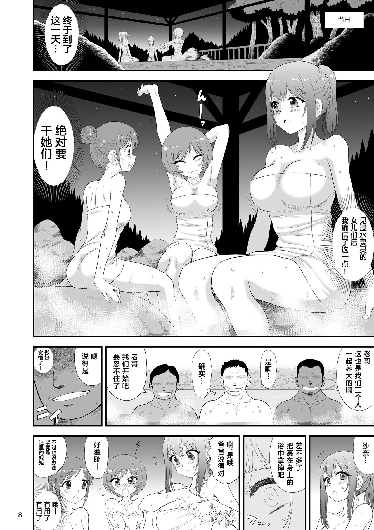 Bijin Sanshimai to Chichioya to Oji ga Konyoku Onsen ni Ikimashita. | Page 7