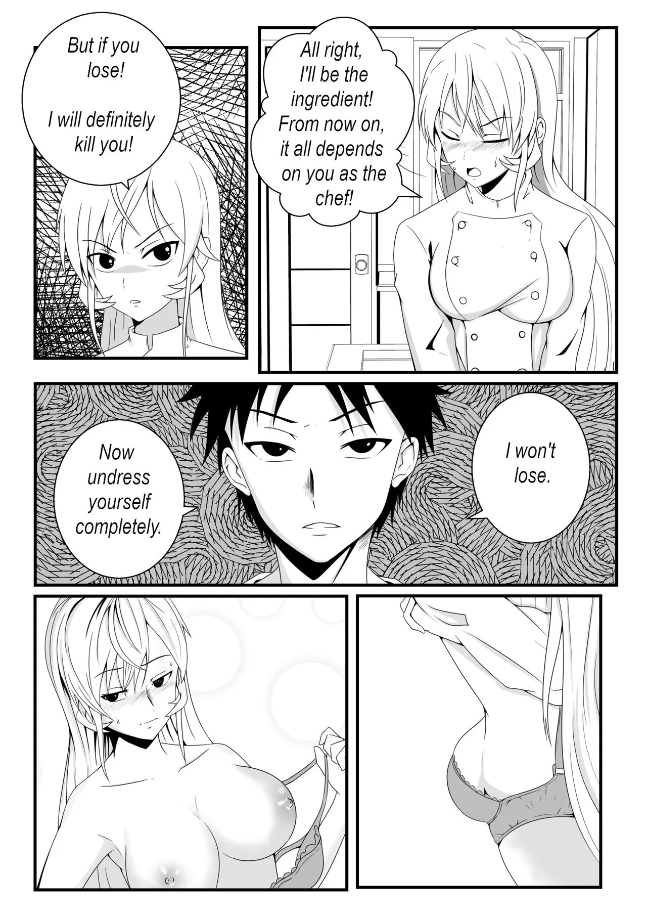 Shokugeki no Soma! Nagiri Erina no Nyotairyouri | Food Wars! The female body 1 | Page 6