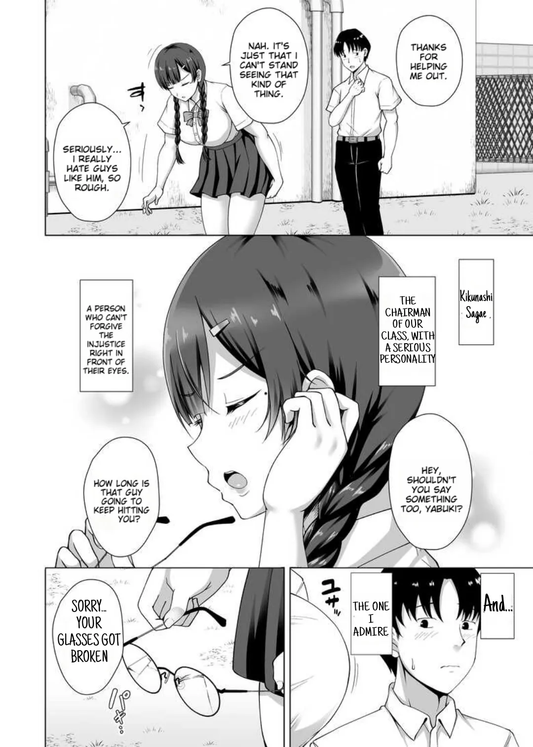 Why she took off her glasses ~The Unrequited Love of the Class President with Huge Tits who allowed herself to be Manipulated by her Boyfriend~ | Page 8