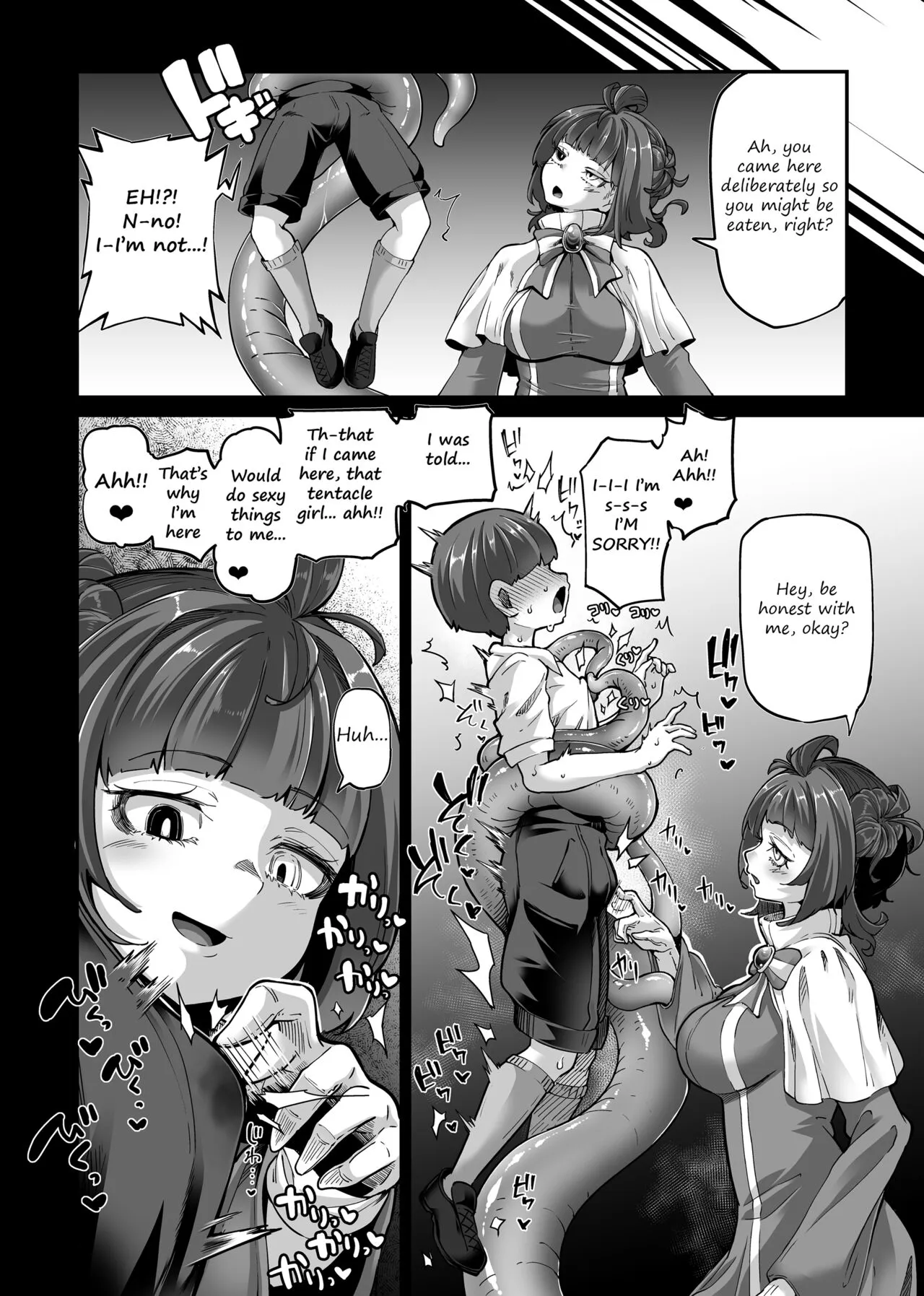 A desperate horny schoolboy deliberately goes into tentacle girl's territory at night because he wanted to be eaten sexually? Boy vs Shogo-tan | Page 2