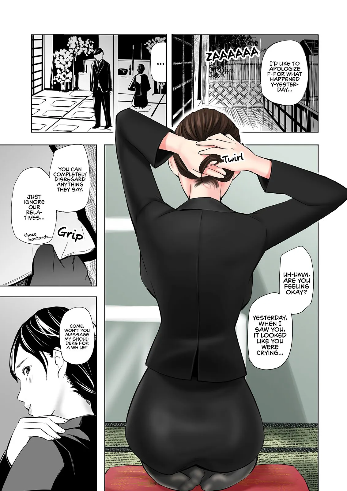 Mofuku Miboujin no Erohon desu | This is a Fap Book ft. a widow in her mourning dress | Page 9