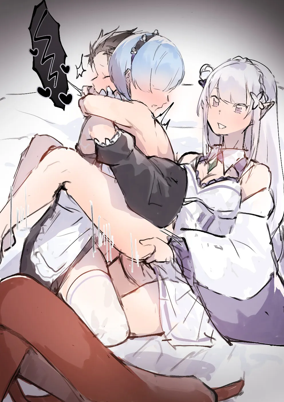 Subaru x Emilia and Rem futa | Page 9