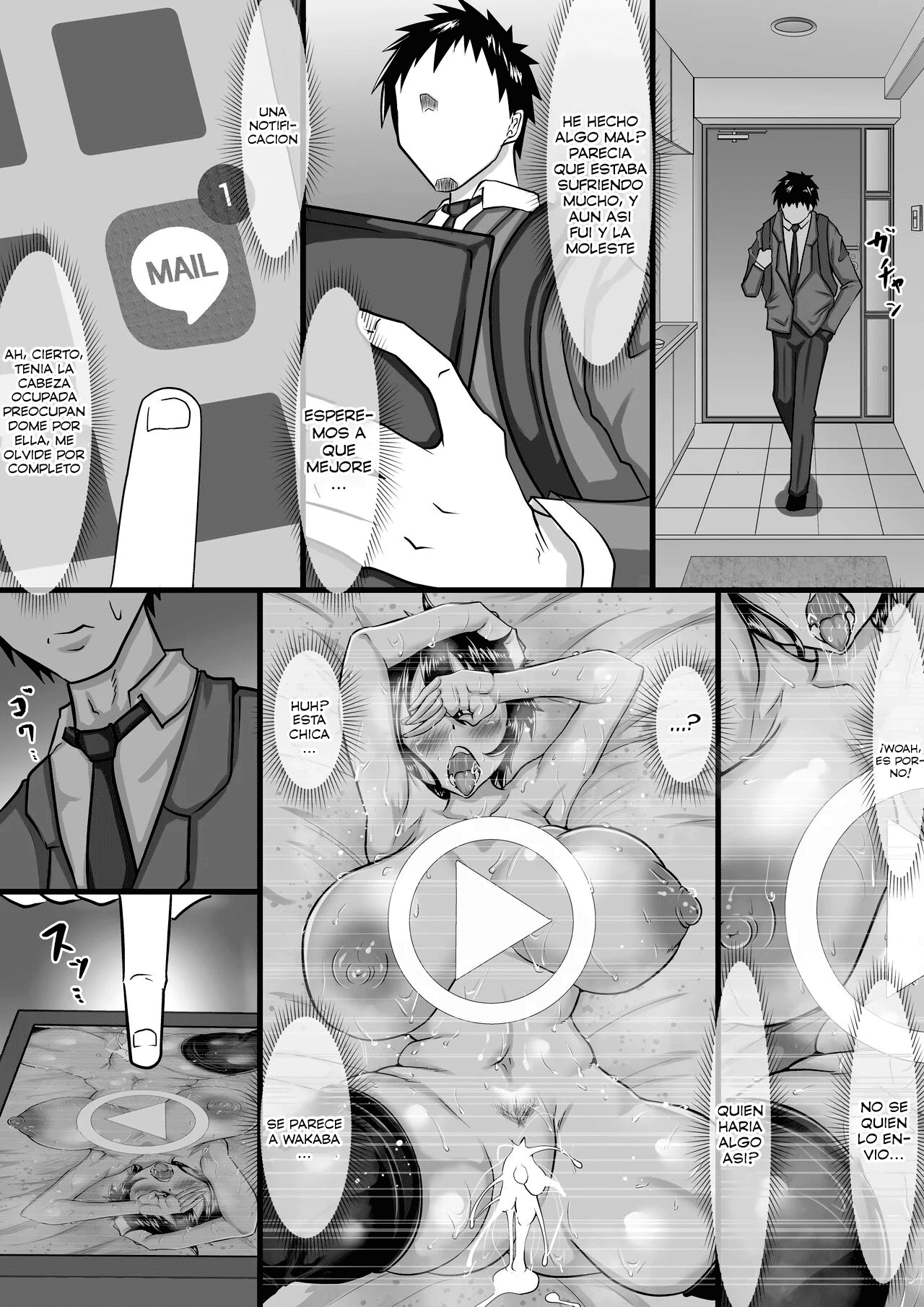 Furin Chuudoku ni Natta Kanojo wa Yori Tsuyoi Shigeki o Motomete Netorare Douga o Kareshi ni Okuru | Una novia adicta al sexo, envia un video engañando a su novio en busca de mayores placeres | Page 62