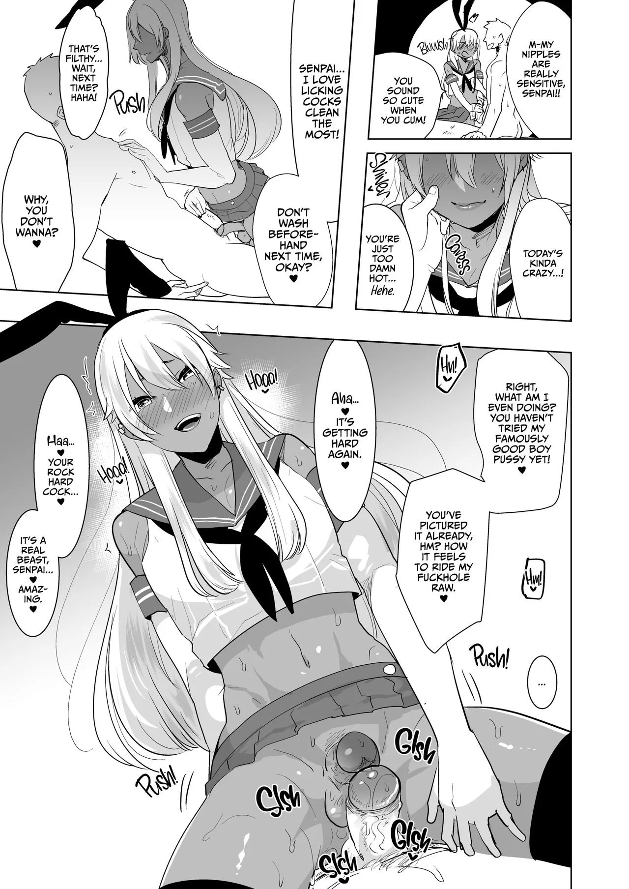 Kasshoku Otokonoko DeliHeal no Erohon ~Yattekita Shimakaze-kun wa Daigaku no Charai Kouhai de――?! Hen | Tan Crossdressing Call Boy   {2d-market.com} | Page 8