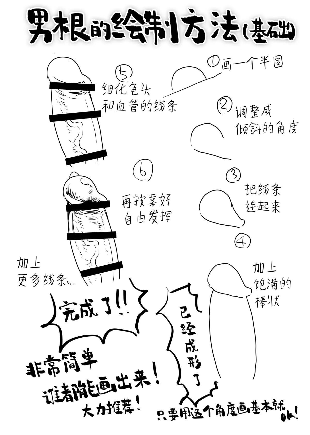 Chinpo no Egakikata to Keshi no Irekata | 男根的绘制方法与打码的方法 | Page 3