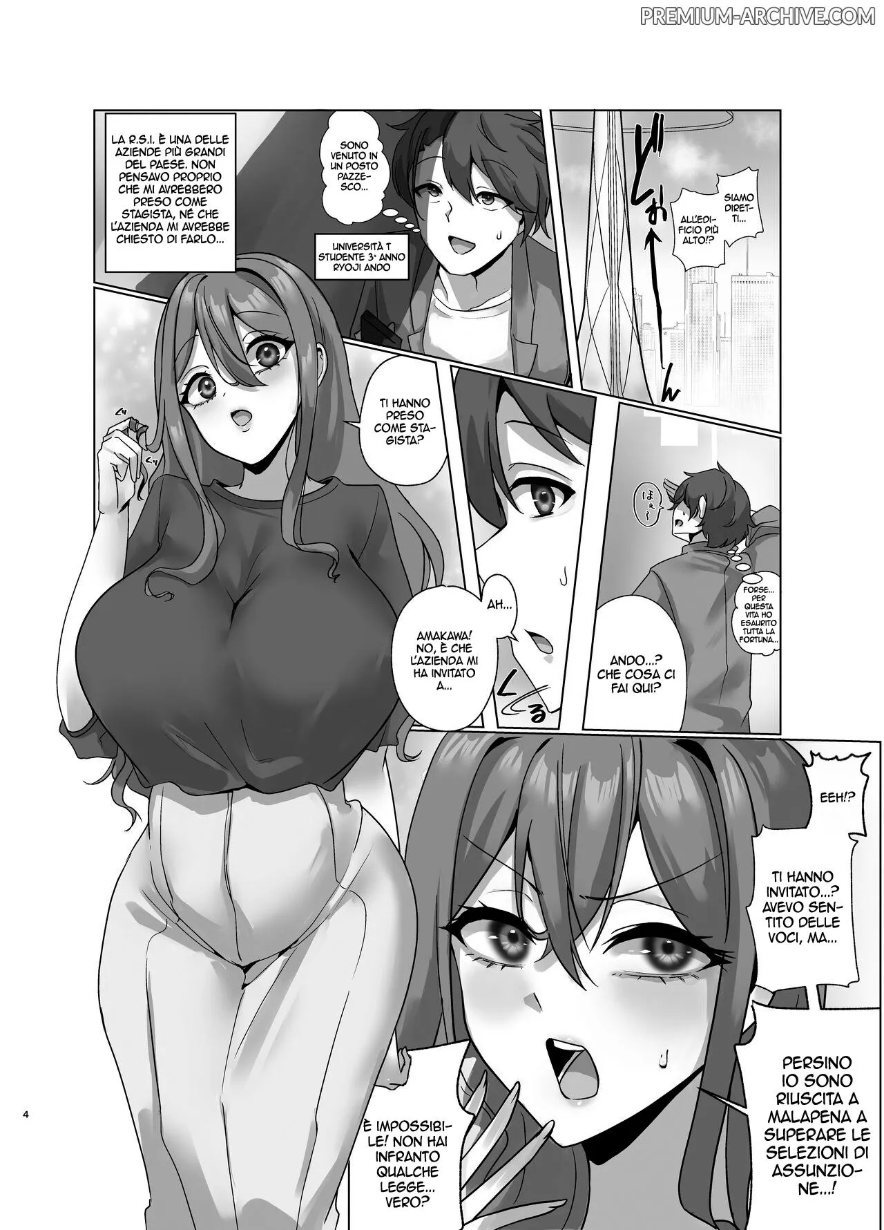 Watashi, Onaho ni Narimasu! ~R. S. I. Sha Intern Katsudou Kiroku~ | Come Divento un Buco di Carne | Page 4